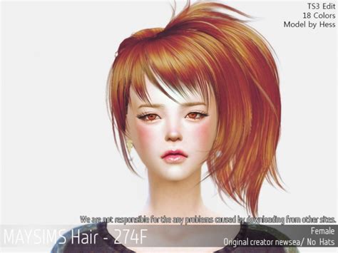 Hair 274f Newsea At May Sims Sims 4 Updates