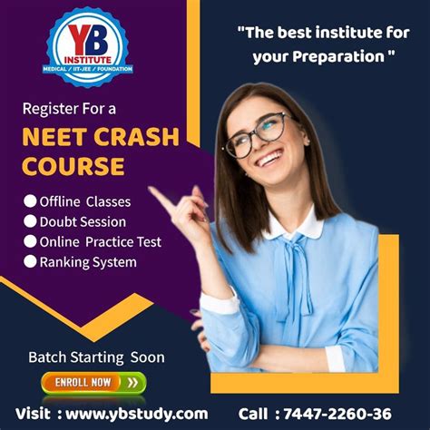 Yb Institute Announces Offline Crash Course For Neet In 2022 Crash Course Social Media