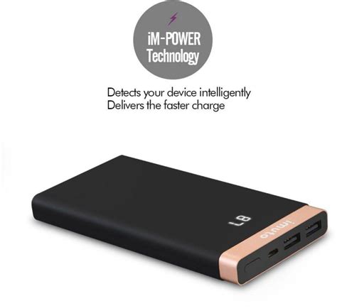 Imuto 10000mah Portable Charger Power Bank Ultra Slim External Battery