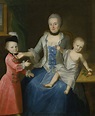 Portrait of Friederica Adolphina, countess of Schlieben, and her two ...