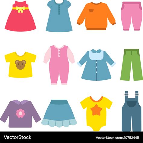 Clothes For Children Flat Royalty Free Vector Image