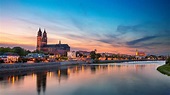 Magdeburg, Germany. Panoramic cityscape image of Magdeburg, Germany ...