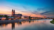 Magdeburg, Germany. Panoramic cityscape image of Magdeburg, Germany ...
