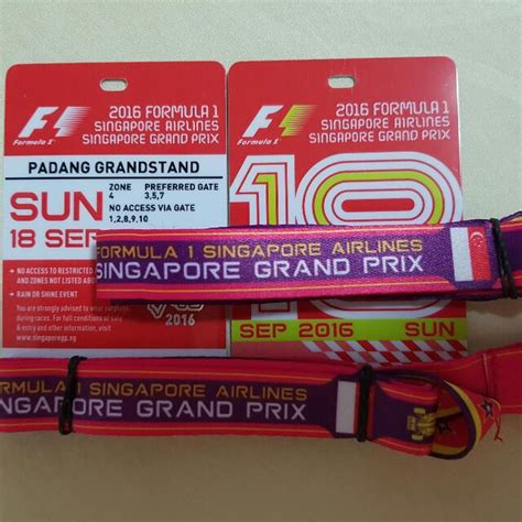 F1 Sunday Padang Grandstand Tickets Singapore Grand Prix Zone 4