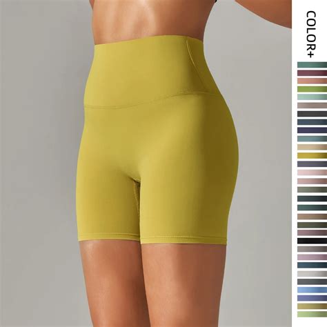 no front seam high waisted biker shorts women sport fitness spandex leggings booty buttery soft