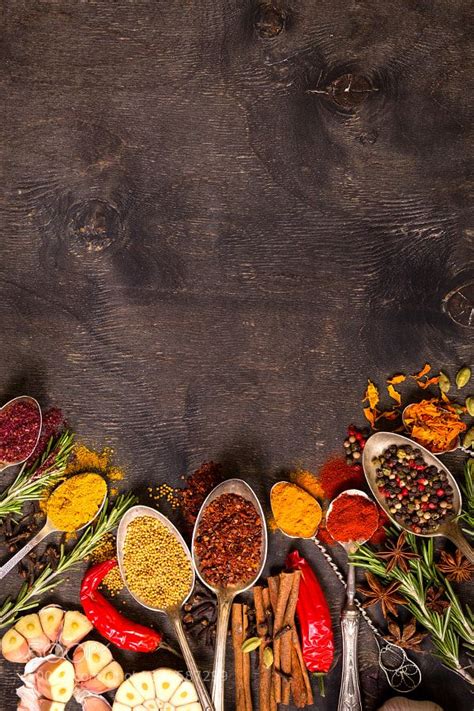 20,000+ vectors, stock photos & psd files. Pic: Set of various aromatic colorful spices | Poster makanan, Fotografi makanan, Latar belakang