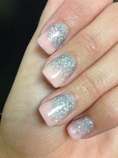 Love These Faded Glitter Nails So Cute Nails Neutral Nails