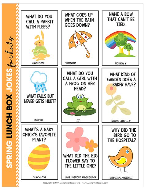 Spring Lunchbox Jokes Free Printable Download In 2020 Lunchbox