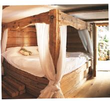 beautiful massive  poster bed home rustic bedroom