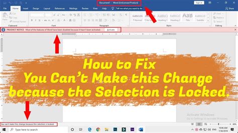 3 ways to remove protection from microsoft word 2016. FIX - You Cant Make this Change because the Selection is ...