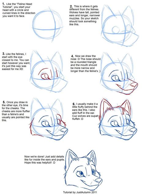 Do you wish to draw a realistic fox head drawing? How to Draw Canines: Head by *JustAutumn on deviantART ...