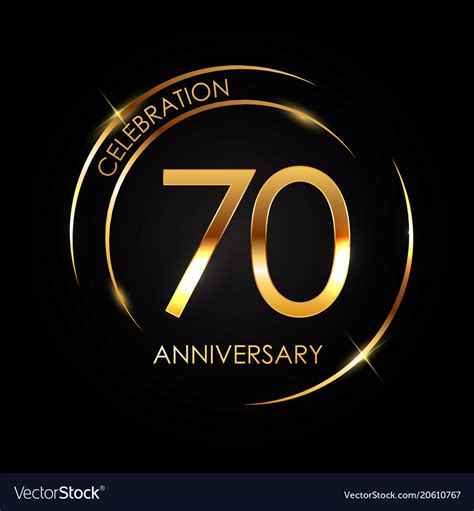 Template 70 Years Anniversary Royalty Free Vector Image