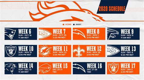 Broncos Release Updated 2020 Schedule For Now Fox31 Denver