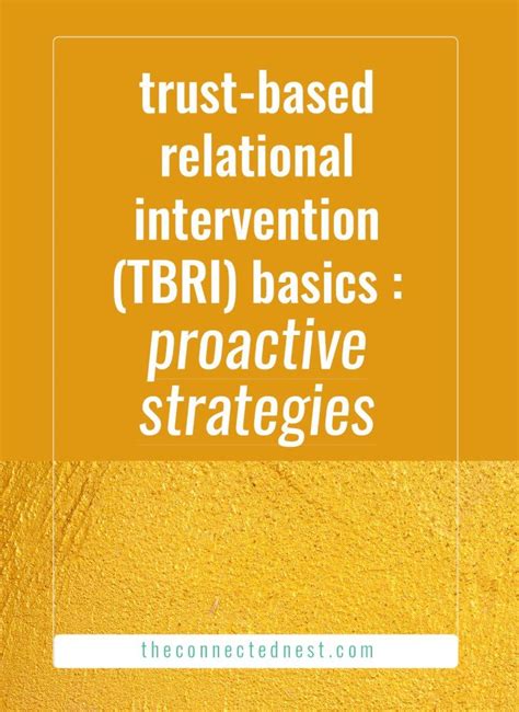 Trust Based Relational Intervention Tbri Proactive