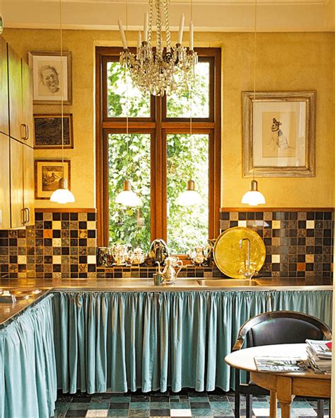 Add some authenticity and pizazz to your boring white curtains with something as simple as contrasting black spots! 24 Best Kitchen Cabinet Curtain Ideas and Designs for 2020