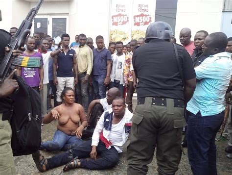 Mob Stripped The Only Woman Among The One Chance People Naked In Port Harcourt After Collecting