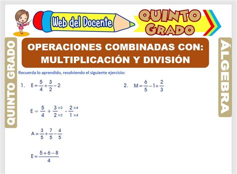 Operaciones De Multiplicacion Y Division