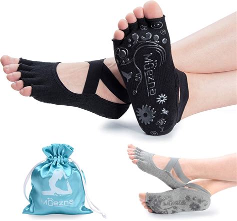 Buy Muezna Non Slip Yoga Socks For Women Toeless Anti Skid Pilates Barre Ballet Bikram