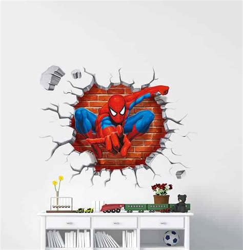 Spiderman 3d Smashed Wall Decal From Ey Decals