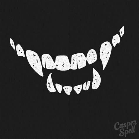 Every Time You Smile I Smile Creepy Vampire Teeth Halloween Art By