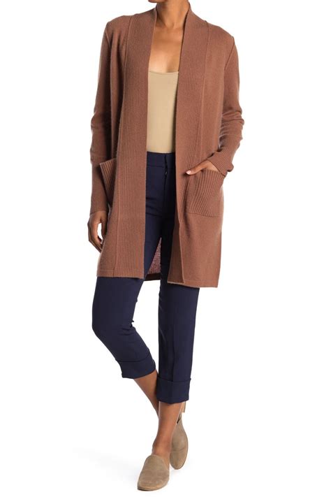 Magaschoni Ribbed Open Front Cashmere Long Cardigan Nordstrom Rack