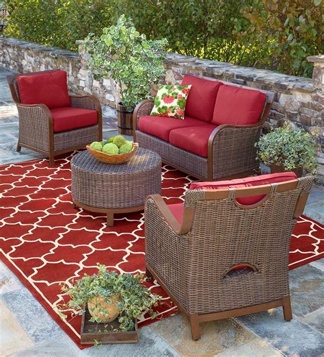 Urbanna Premium Wicker Collection With Luxury Cushions Plowhearth