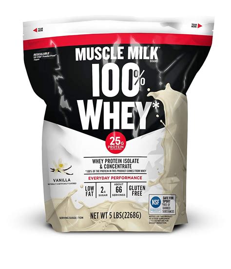 Muscle Milk 100 Whey Protein Powder Vanilla 5 Lb Canister Walmart