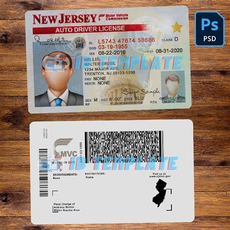 New Jersey Driving License Psd Template Driving License Template