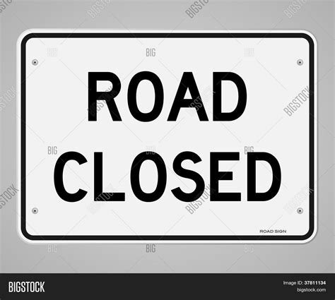 Road Closed Sign Vector And Photo Free Trial Bigstock