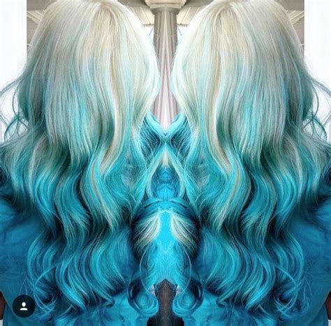 Teal Ombre Hair Pastel Hair Teal Highlights Blonde Hair With