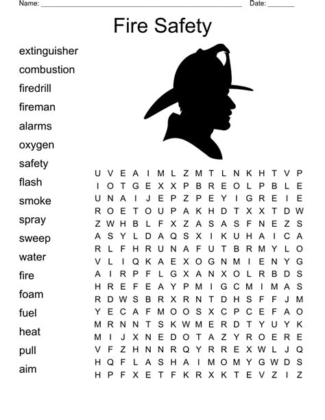 Fire Safety Word Search Printable