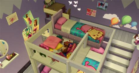 Sims 4 Triplets Bedroom With Bunk Beds No Cc Majanka Verstraete