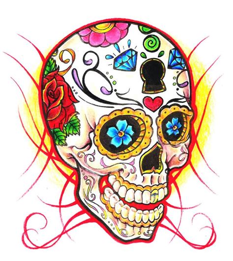 33 Best Candy Skull Tattoo Flash Art Images On Pinterest