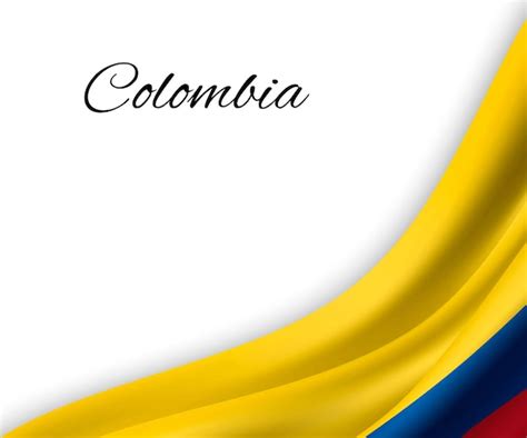Premium Vector Waving Flag Of Colombia On White Background