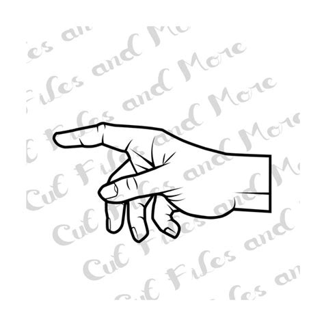 Pointing Finger Hand Silhouette Design Cut File SVG And PNG Etsy