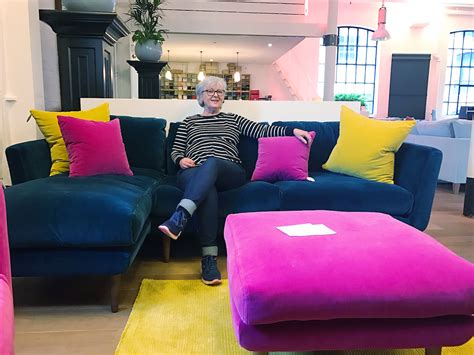 ▸ i am not typically a pink girl, but i am crushing on all these fun sofas i'm spotting everywhere! That yellow velvet sofa - Sophie Robinson