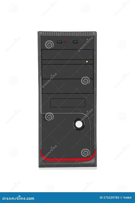 Black And Red System Unit Case Computer Stock Vector Illustration Of