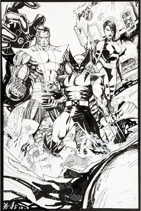 Triptych Of Original X Men Illustrations By Jim Lee Created As A