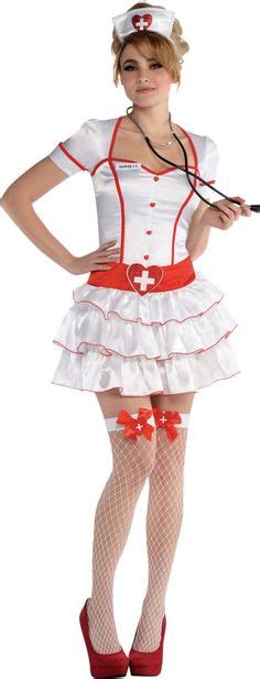Red Petticoat Dress And White Hat Costume Red Nurse Costume Ball