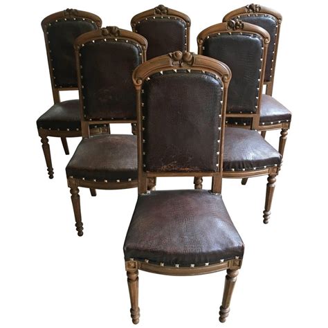Dining tables & chairs all motors for sale property jobs services community pets. French Set of Six Oak Wood Dining Chairs from Late 19th ...