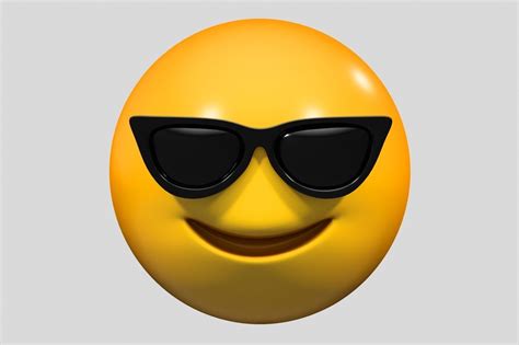 Emoji Smiling Face With Sunglasses 3d Model Cgtrader