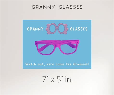 granny glasses bluey inspired glasses party favor digital etsy