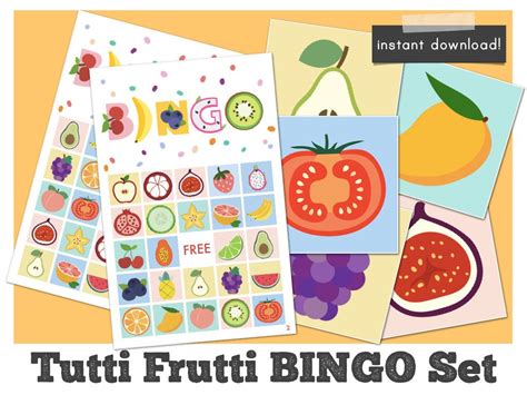 Tutti Frutti Party Bingo Watermelon Fruit Party Games Printable