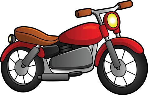 Motocicleta Dibujos Animados Clipart Color Ilustración 6458309 Vector