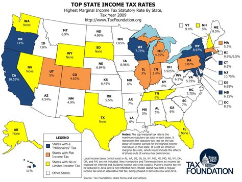 Map Top State Income Tax Rates Tax Foundation Income Tax