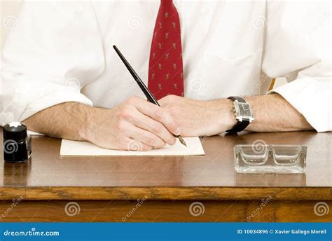 Businessman Writing On A Paper Stock Photo Image Of Signature
