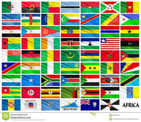Flags Of African Countries In Alphabetical Order Stock Illustration