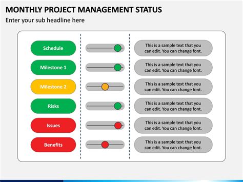 Monthly Project Management Status Powerpoint Ppt Slides Sketchbubble