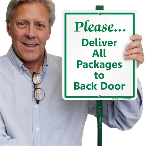 Deliver All Packages To Back Door Sign And Stake Kit For Yard Sku K2 4303
