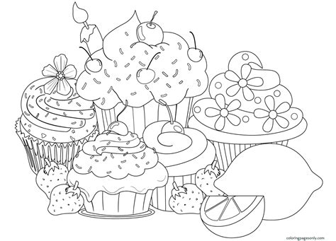 Cupcake Coloring Pages - Free Printable Coloring Pages